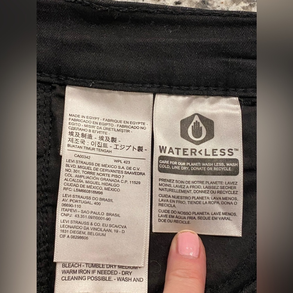 Levi's 720 HIGH RISE SUPER SKINNY 26 Denim Black Jeans Stretch - Picture 7 of 12